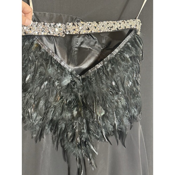 Atelier Alyce Black Strapless Tulle Dress Party Black Swan Feather Whimsigoth 6 - Picture 10 of 13